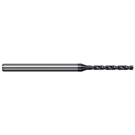 Harvey Tool 1/32 Drill dia. x 0.3040 in. Carbide HP Drill for Hardened Steels, 2 Flutes, AlTiN Nano Coated HGD0312-C6